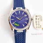 Omega Aqua Terra 150m Blue Dial With Blue Rubber Band Swiss Replica Watch 41